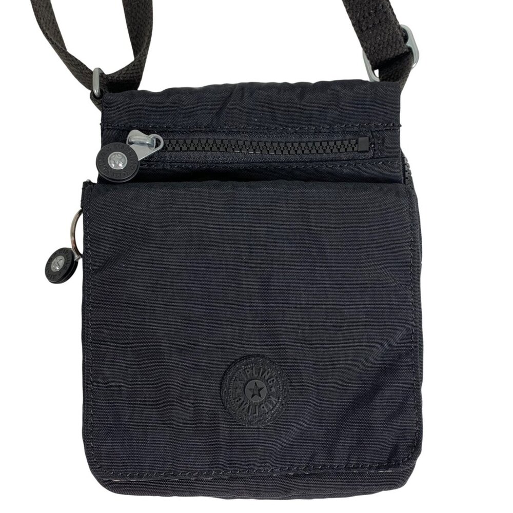 KIPLING New Eldorado Black Noir Nylon Crossbody Travel Wallet Bag PREOWNED